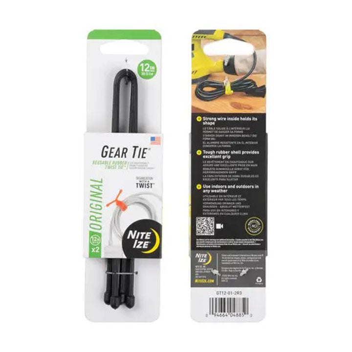 Gear Tie® Reusable Rubber Twist Tie - 2 Pack